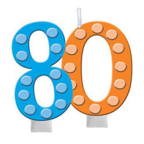 Number 80 Candle - Click Image to Close